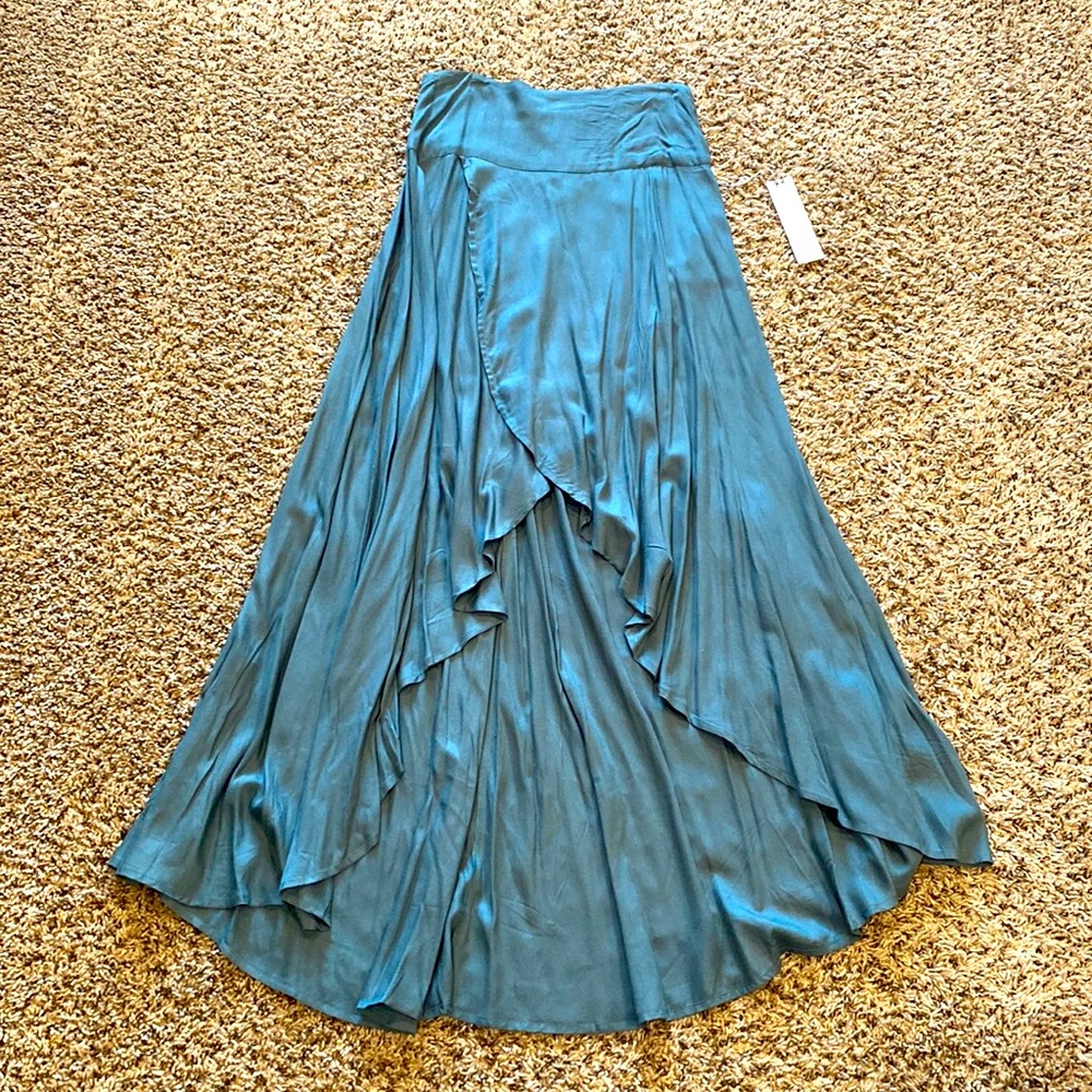 NWT O’Neill dark teal high low maxi skirt size small